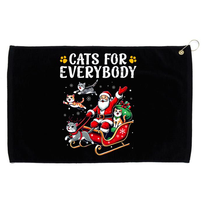 Cats For Everybody Christmas Cat Funny Xmas Santa Grommeted Golf Towel