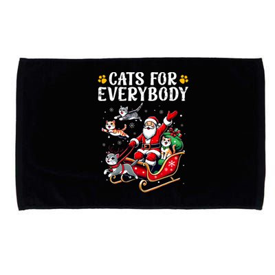 Cats For Everybody Christmas Cat Funny Xmas Santa Microfiber Hand Towel