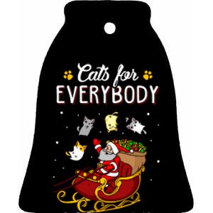 Cats For Everybody Ugly Christmas Cat Ceramic Bell Ornament