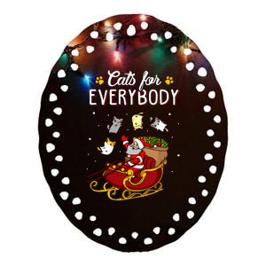 Cats For Everybody Ugly Christmas Cat Ceramic Oval Ornament