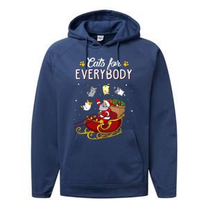 Cats For Everybody Ugly Christmas Cat Performance Fleece Hoodie