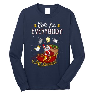 Cats For Everybody Ugly Christmas Cat Long Sleeve Shirt