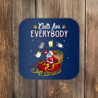 Cats For Everybody Ugly Christmas Cat Coaster