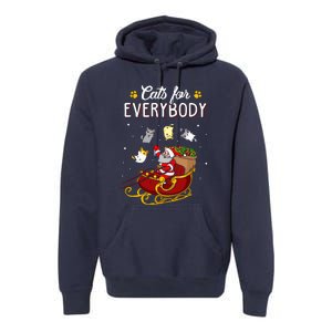 Cats For Everybody Ugly Christmas Cat Premium Hoodie