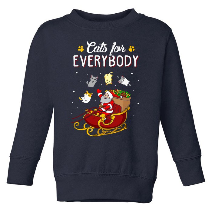 Cats For Everybody Ugly Christmas Cat Toddler Sweatshirt