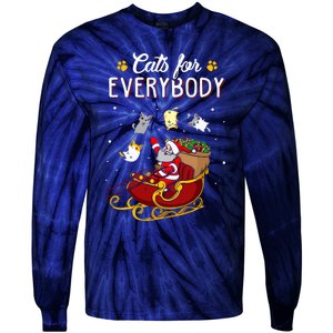 Cats For Everybody Ugly Christmas Cat Tie-Dye Long Sleeve Shirt