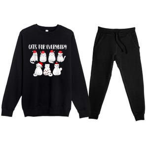 Cats For Everybody Christmas Funny Christmas Cats Great Gift Premium Crewneck Sweatsuit Set