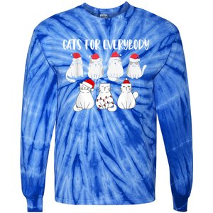 Cats For Everybody Christmas Funny Christmas Cats Great Gift Tie-Dye Long Sleeve Shirt