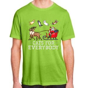 Cats For Everybody Christmas Cat Funny Xmas Santa Adult ChromaSoft Performance T-Shirt