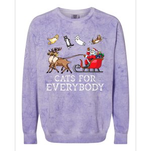 Cats For Everybody Christmas Cat Funny Xmas Santa Colorblast Crewneck Sweatshirt