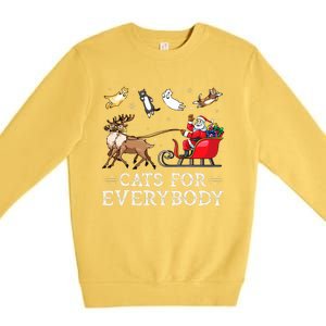 Cats For Everybody Christmas Cat Funny Xmas Santa Premium Crewneck Sweatshirt