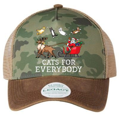 Cats For Everybody Christmas Cat Funny Xmas Santa Legacy Tie Dye Trucker Hat