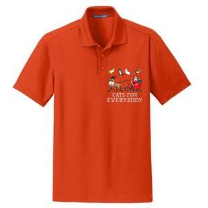 Cats For Everybody Christmas Cat Funny Xmas Santa Dry Zone Grid Polo