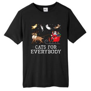 Cats For Everybody Christmas Cat Funny Xmas Santa Tall Fusion ChromaSoft Performance T-Shirt