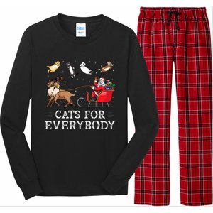 Cats For Everybody Christmas Cat Funny Xmas Santa Long Sleeve Pajama Set