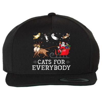 Cats For Everybody Christmas Cat Funny Xmas Santa Wool Snapback Cap