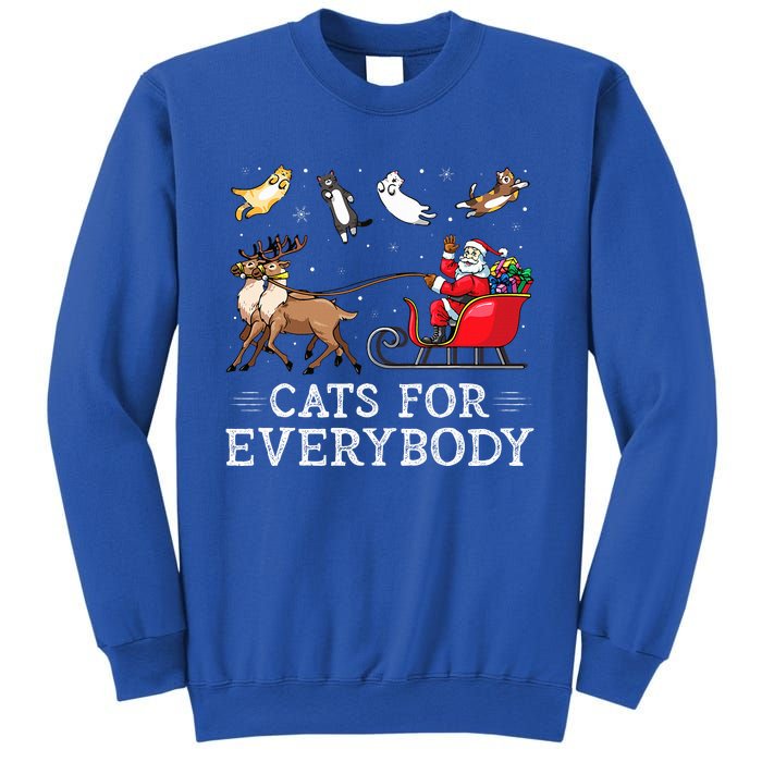 Cats For Everybody Christmas Cat Funny Xmas Santa Sweatshirt