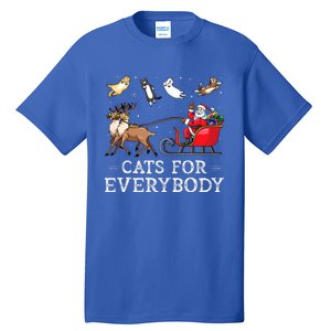 Cats For Everybody Christmas Cat Funny Xmas Santa Tall T-Shirt