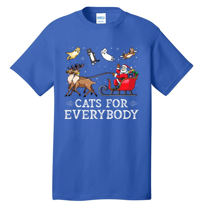 Cats For Everybody Christmas Cat Funny Xmas Santa Tall T-Shirt