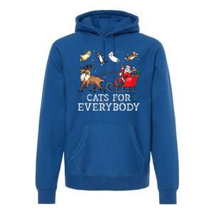 Cats For Everybody Christmas Cat Funny Xmas Santa Premium Hoodie