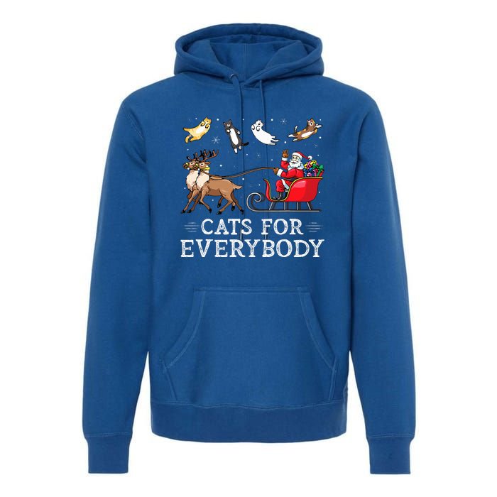 Cats For Everybody Christmas Cat Funny Xmas Santa Premium Hoodie