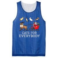 Cats For Everybody Christmas Cat Funny Xmas Santa Mesh Reversible Basketball Jersey Tank