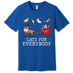 Cats For Everybody Christmas Cat Funny Xmas Santa Premium T-Shirt