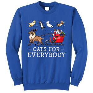 Cats For Everybody Christmas Cat Funny Xmas Santa Tall Sweatshirt