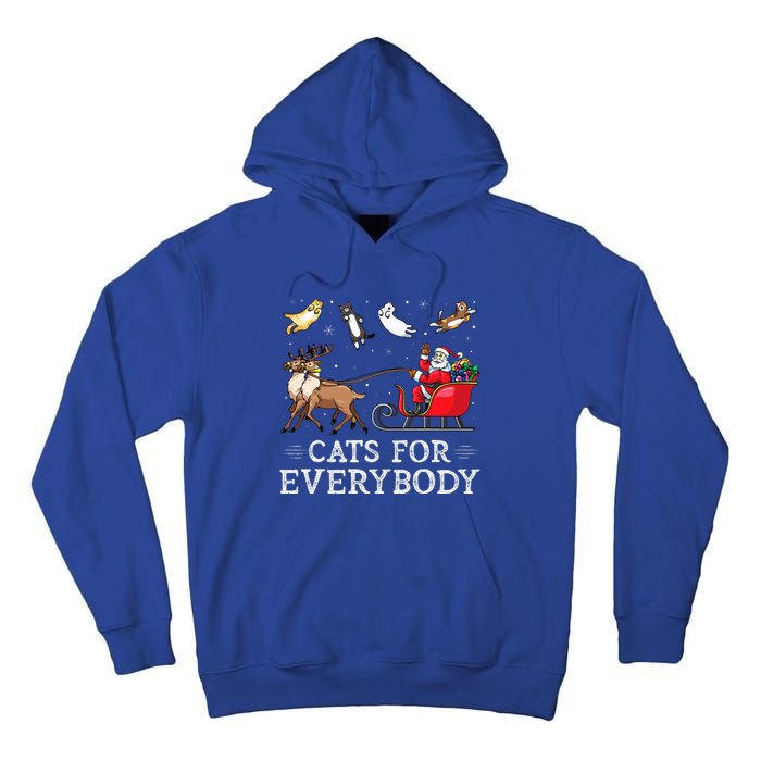 Cats For Everybody Christmas Cat Funny Xmas Santa Tall Hoodie