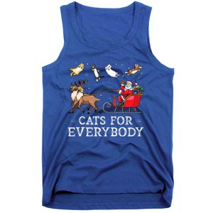 Cats For Everybody Christmas Cat Funny Xmas Santa Tank Top