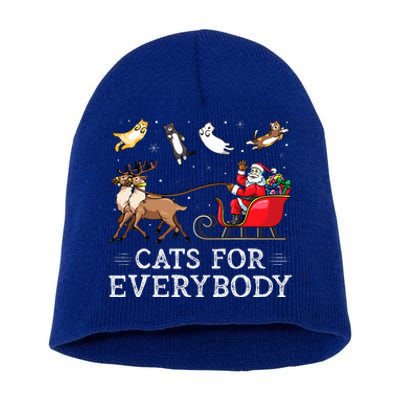 Cats For Everybody Christmas Cat Funny Xmas Santa Short Acrylic Beanie