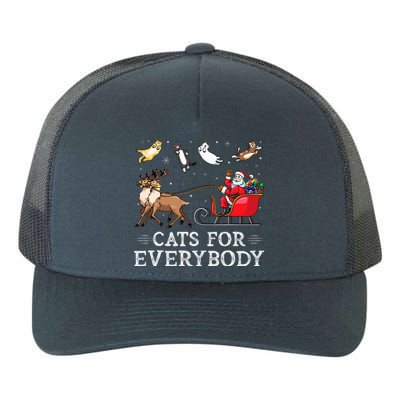 Cats For Everybody Christmas Cat Funny Xmas Santa Yupoong Adult 5-Panel Trucker Hat