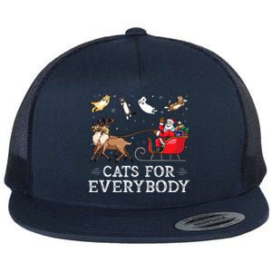 Cats For Everybody Christmas Cat Funny Xmas Santa Flat Bill Trucker Hat