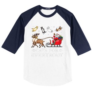 Cats For Everybody Christmas Cat Funny Xmas Santa Baseball Sleeve Shirt