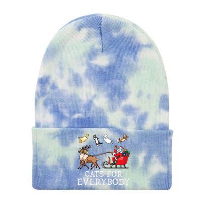 Cats For Everybody Christmas Cat Funny Xmas Santa Tie Dye 12in Knit Beanie