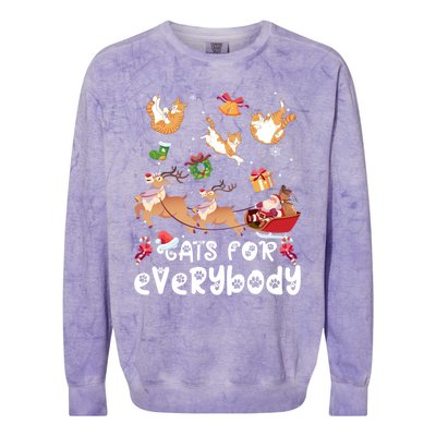 Cats For Everybody Christmas Santa Cats Lovers Gift Colorblast Crewneck Sweatshirt