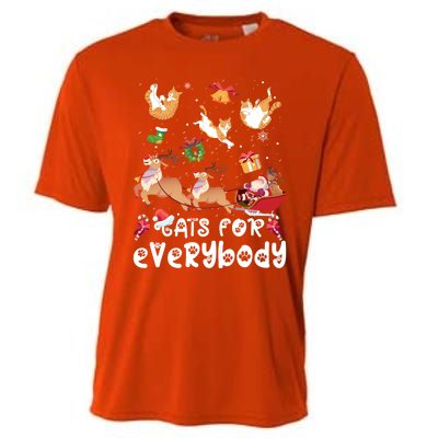 Cats For Everybody Christmas Santa Cats Lovers Gift Cooling Performance Crew T-Shirt