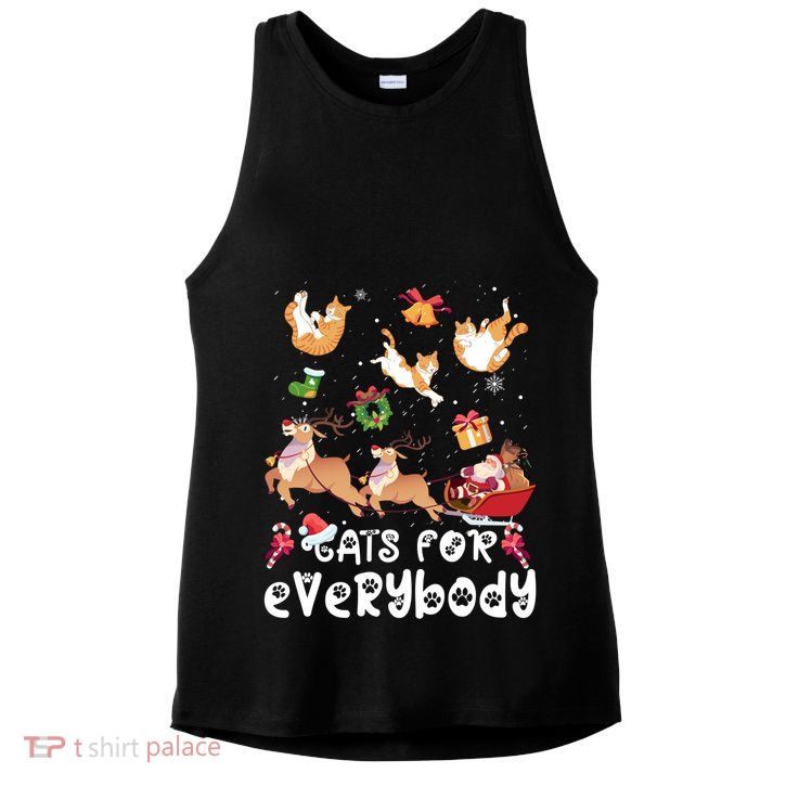Cats For Everybody Christmas Santa Cats Lovers Gift Ladies PosiCharge Tri-Blend Wicking Tank