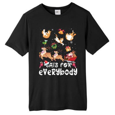 Cats For Everybody Christmas Santa Cats Lovers Gift Tall Fusion ChromaSoft Performance T-Shirt