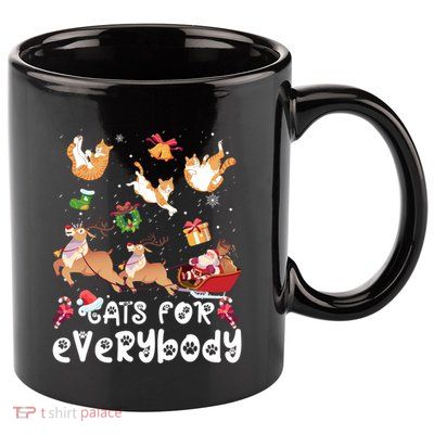 Cats For Everybody Christmas Santa Cats Lovers Gift 11oz C Handle Ceramic Mug
