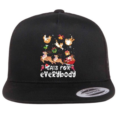 Cats For Everybody Christmas Santa Cats Lovers Gift Flatbill Hat