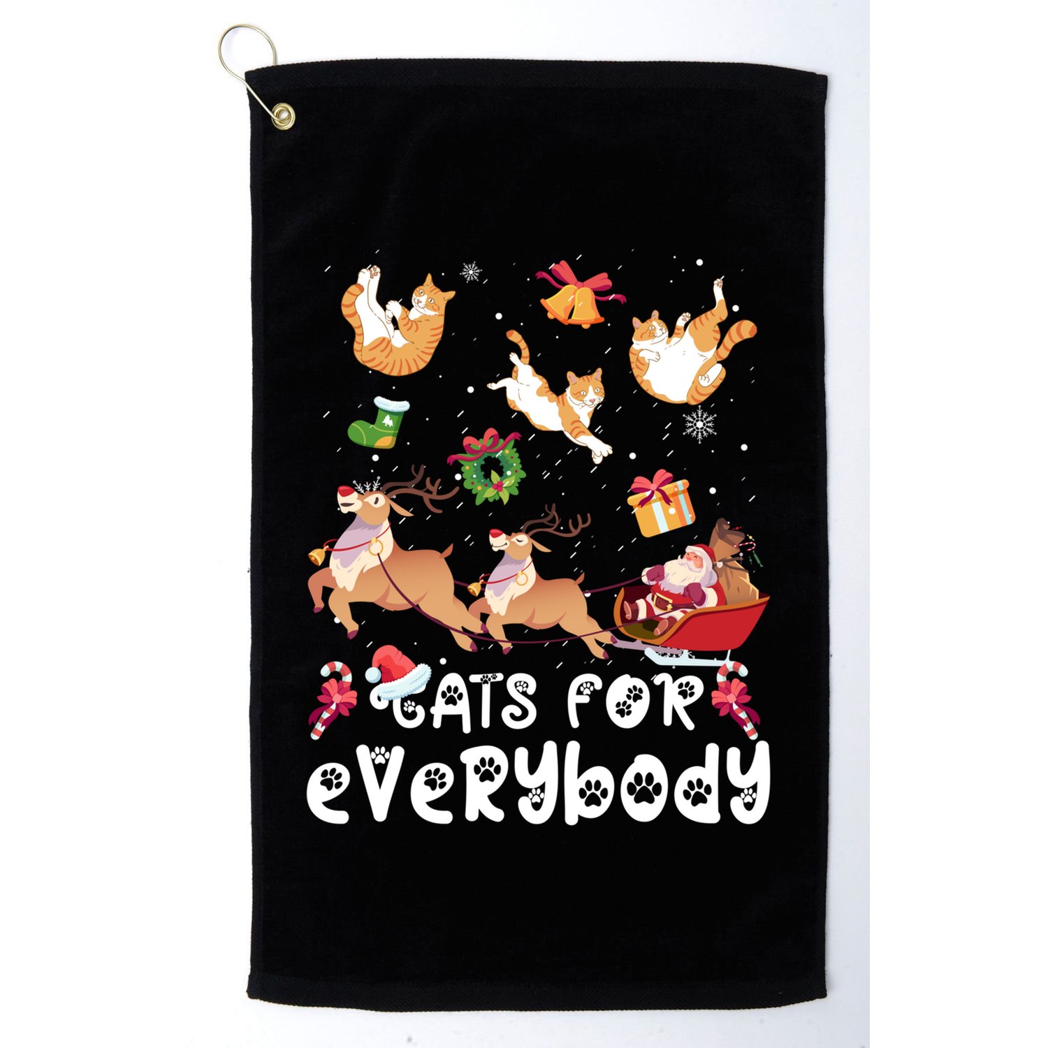 Cats For Everybody Christmas Santa Cats Lovers Gift Golf Towel