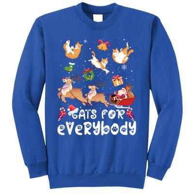 Cats For Everybody Christmas Santa Cats Lovers Gift Sweatshirt