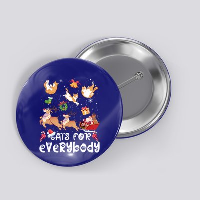 Cats For Everybody Christmas Santa Cats Lovers Gift Button
