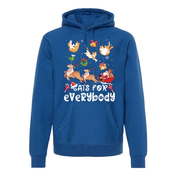 Cats For Everybody Christmas Santa Cats Lovers Gift Premium Hoodie