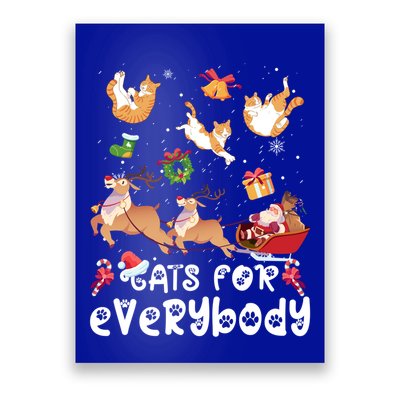Cats For Everybody Christmas Santa Cats Lovers Gift Poster