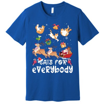 Cats For Everybody Christmas Santa Cats Lovers Gift Premium T-Shirt