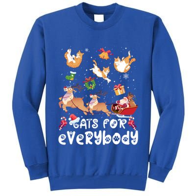 Cats For Everybody Christmas Santa Cats Lovers Gift Tall Sweatshirt