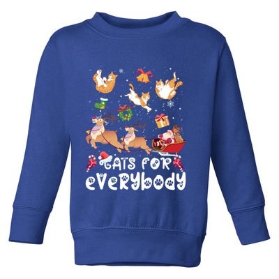 Cats For Everybody Christmas Santa Cats Lovers Gift Toddler Sweatshirt