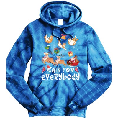 Cats For Everybody Christmas Santa Cats Lovers Gift Tie Dye Hoodie